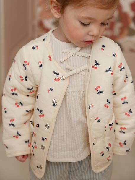 Quilted Cardigan for Girls vanilla 
