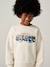 Round-neck sweatshirt with surf print chambray blue+ecru 