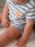 Terry Cloth Shorts + T-Shirt Ensemble for Babies striped blue+taupe 