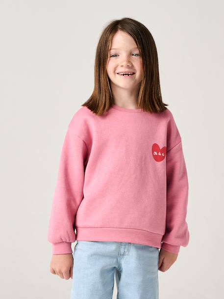 Basics Sweatshirt with Motif for Girls anthracite+coral+peony pink+purple clover+sage+vanilla 
