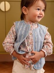 Baby-Denim flower sleeveless cardigan for babies 