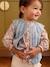 Denim flower sleeveless cardigan for babies stone 