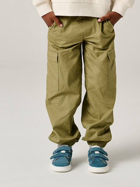 Lightweight cargo trousers beige+olive 
