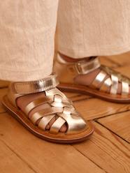 Shoes-Baby Footwear-Baby Girl Walking-Sandals-Closed leather sandals 