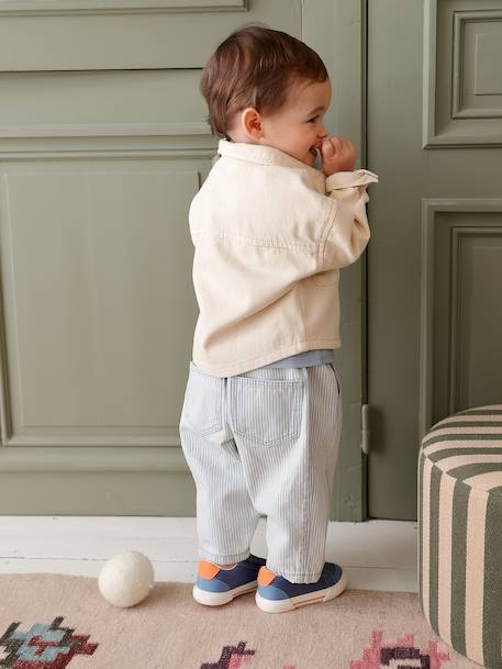 Shirt with Press Studs for Babies sandy beige+taupe 