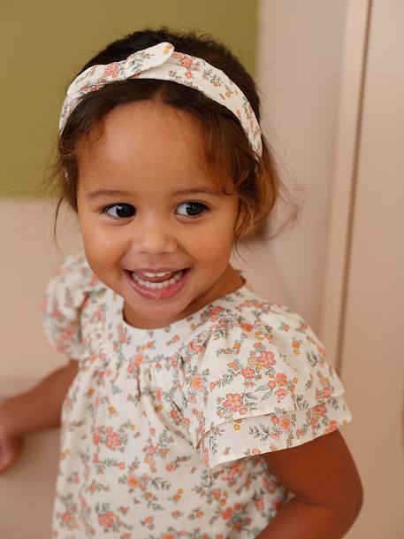 Baby dress set with culotte-style briefs and bandeau ecru 