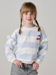Girls-Sailor-type Sweatshirt with Ruffles on the Sleeves, for Girls