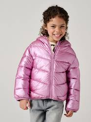 Girls-Lightweight hooded puffer jacket with a shimmer effect for girls 