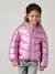 Lightweight hooded puffer jacket with a shimmer effect for girls pale pink+rose 