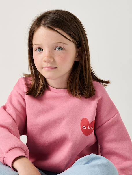 Basics Sweatshirt with Motif for Girls anthracite+coral+peony pink+purple clover+sage+vanilla 