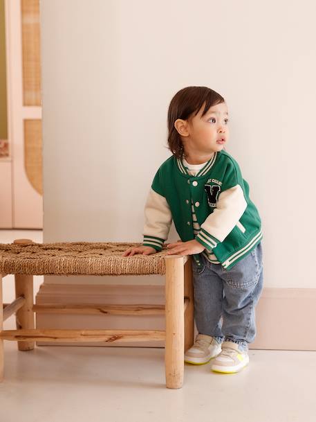 College-Style Jacket in Fleece for Babies green 