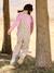 Girl's dungaree with floral print ecru 