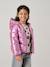 Lightweight hooded puffer jacket with a shimmer effect for girls pale pink+rose 