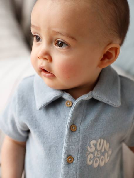 Baby Towelling Playsuit sky blue 