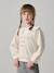 Girl's sweatshirt with English embroidery collar and flocked velvet message ecru+marl grey+mauve+pale pink+red 