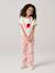 Embroidered girl's mom fit trouser grey green+plum+rosy 