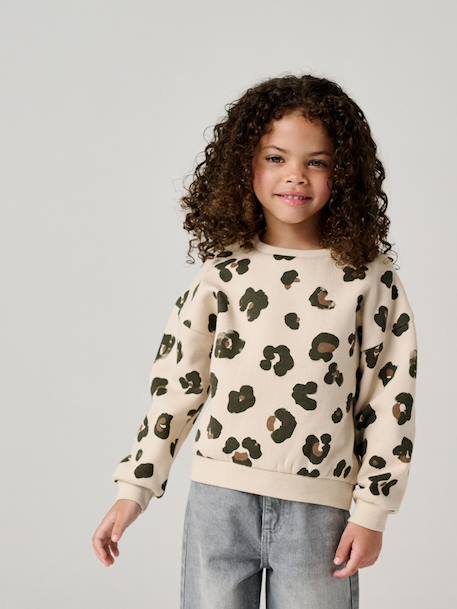 Sweatshirt with Fancy Motifs for Girls printed beige+printed white+rose+vanilla 