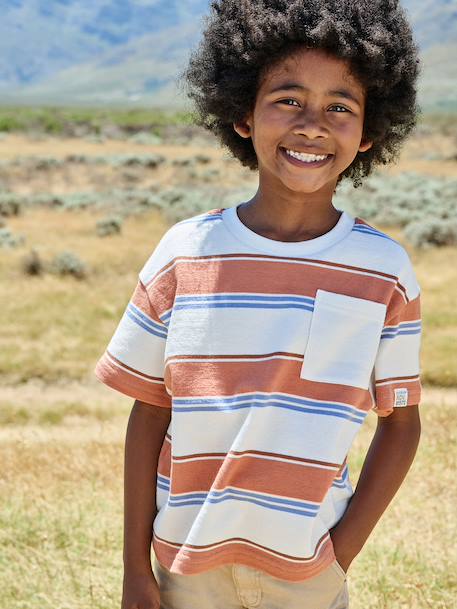 Striped T-Shirt for Boys printed orange 