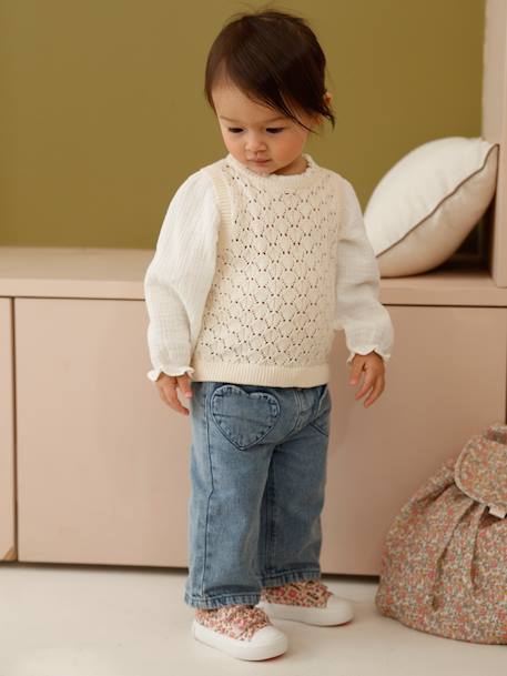 2-in-1 Jumper for Girls ecru 