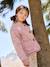 Girl's sherpa-lined quilted jacket anthracite+rose 