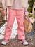 Fluid Paperbag-Style Trousers for Girls khaki+rose 