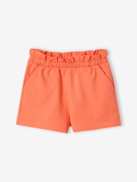 Pack of 2 Pairs of Shorts for Girls aqua green+navy blue+tangerine 