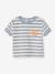 Terry Cloth Shorts + T-Shirt Ensemble for Babies striped blue+taupe 