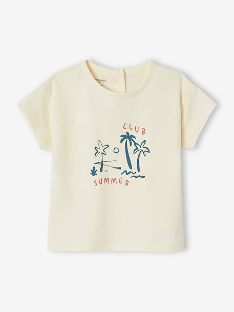 Pack of 2 short-sleeved t-shirts for babies ecru 