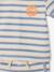 Terry Cloth Shorts + T-Shirt Ensemble for Babies striped blue+taupe 