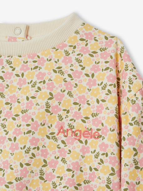 Printed Sweatshirt in Fleece, for Babies vanilla 