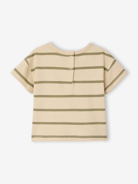 Striped cotton baby T-shirt striped green 