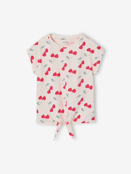 Printed T-Shirt for Girls lavender+rose+white 