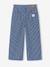 Girl's wide-leg striped trousers striped blue 