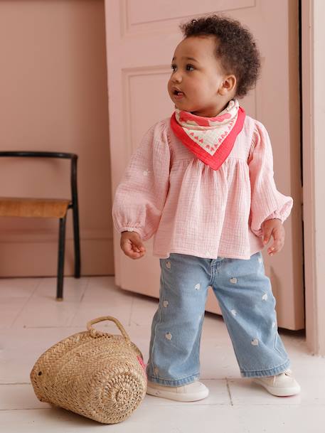 Blouse & Scarf Set for Baby Girls rose 