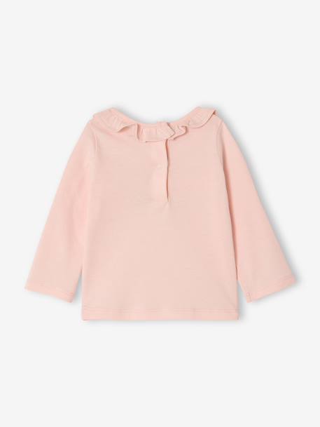 Pack of 2 long-sleeved frilled T-shirts pale pink 