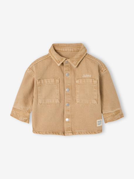 Shirt with Press Studs for Babies taupe 