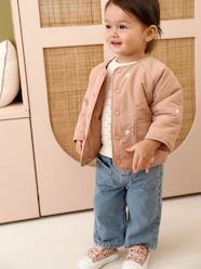 Embroidered padded jacket for baby girls
