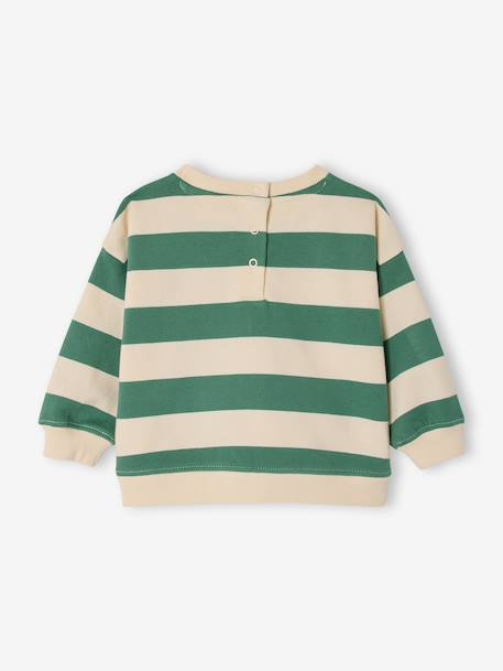 Striped long-sleeved baby sweatshirt striped green 