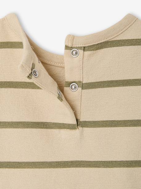 Striped cotton baby T-shirt striped green 