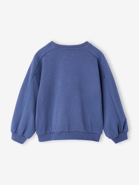 Girls' patterned sweatshirt ecru+indigo+marl grey 