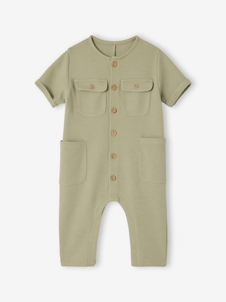 Honeycomb Jumpsuit for Babies sage green 