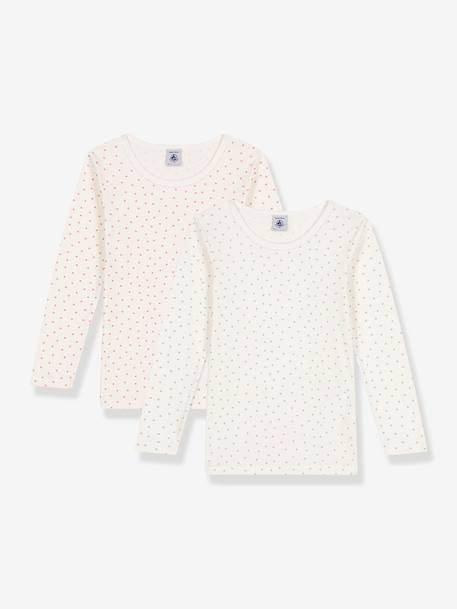 Pack of 2 long-sleeved t-shirts Petit Bateau white 