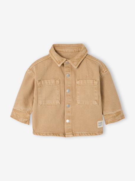 Shirt with Press Studs for Babies taupe 