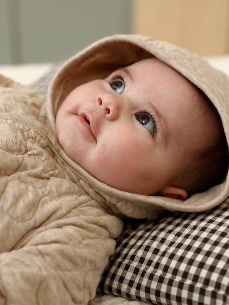 Baby playsuit in jersey marl beige 