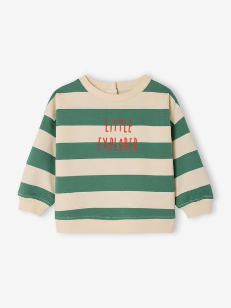 Striped long-sleeved baby sweatshirt striped green 