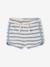 Terry Cloth Shorts + T-Shirt Ensemble for Babies striped blue+taupe 