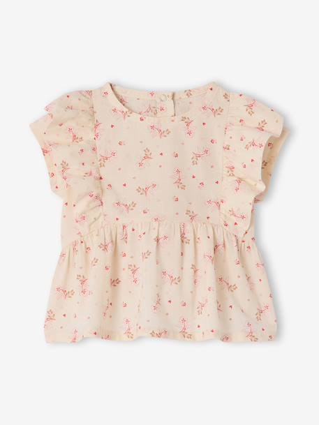 Set of blouse and shorts for baby girls ecru 