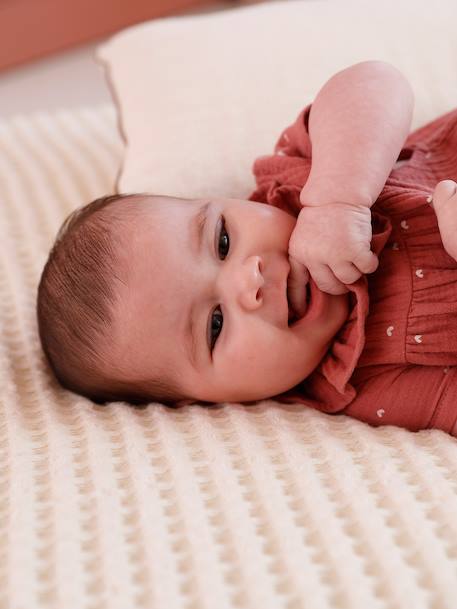 Baby girl's short-sleeved jumpsuit blush 