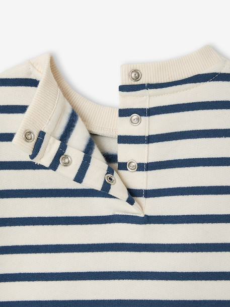 Customisable baby dress and leggings set striped navy blue 