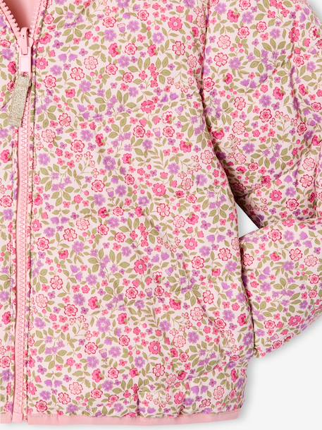 Reversible Lightweight Jacket for Girls anthracite+mauve+pale pink 